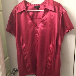 Cranberry silk blouse